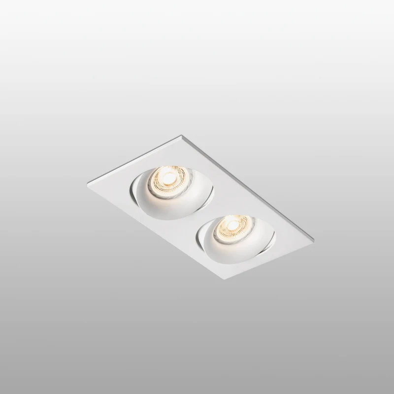 Faro Arg-2 - 2-lichts dubbel vierkant kantelbare inbouwspot wit, GU10