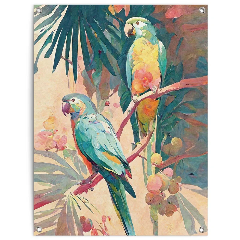 Reinders tuinposter Papegaaienduo - 80x60cm