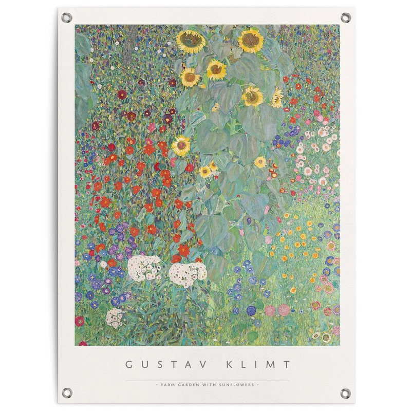 Reinders tuinposter Gustav Klimt - Zonnebloemen - 80x60cm