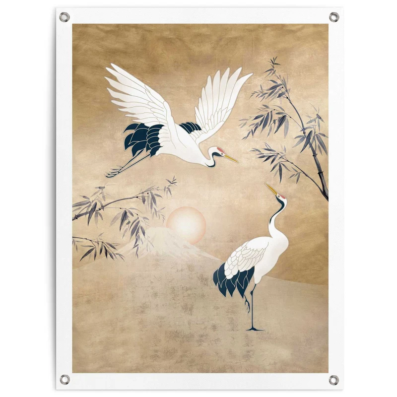 Reinders tuinposter Kraanvogels in goud - 80x60cm