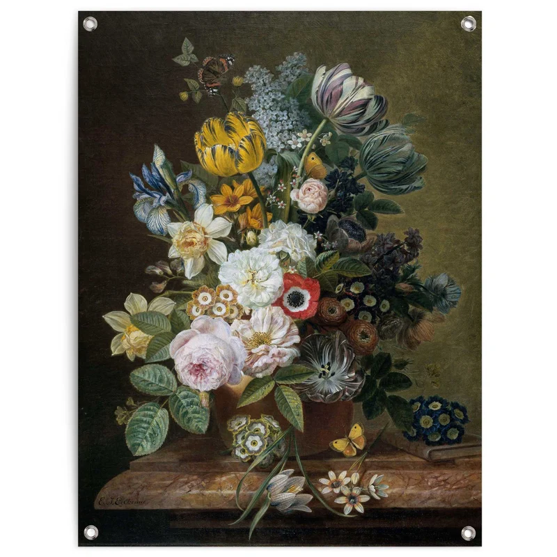 Reinders tuinposter Eelkema - Stilleven met bloemen - 80x60cm