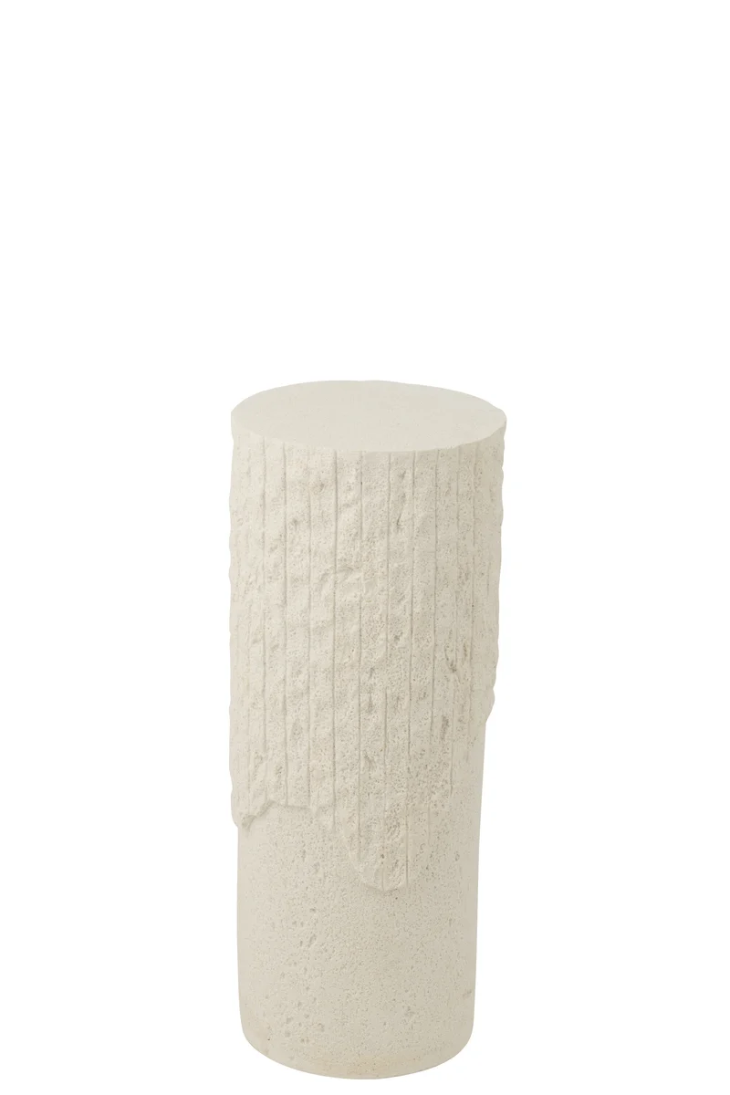 J-Line decoratie Sokkel Rocky Reliëf - polyresin - wit - small