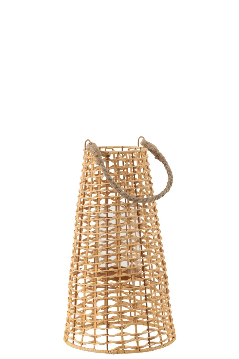 J-Line lantaarn Anais - rotan - naturel - small