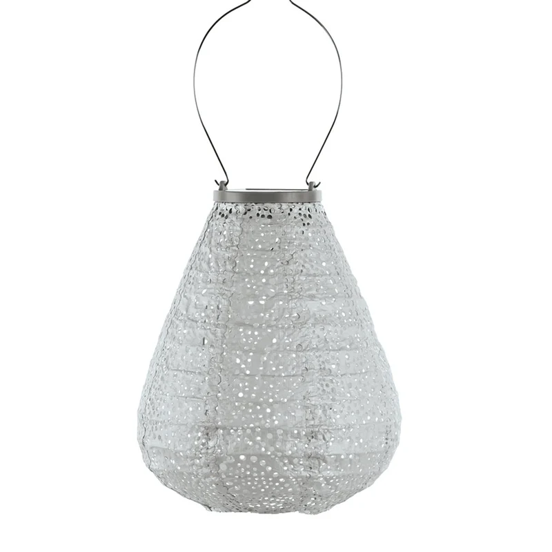 Lumiz solar lampion - paisley tulip - 20 cm - zilver