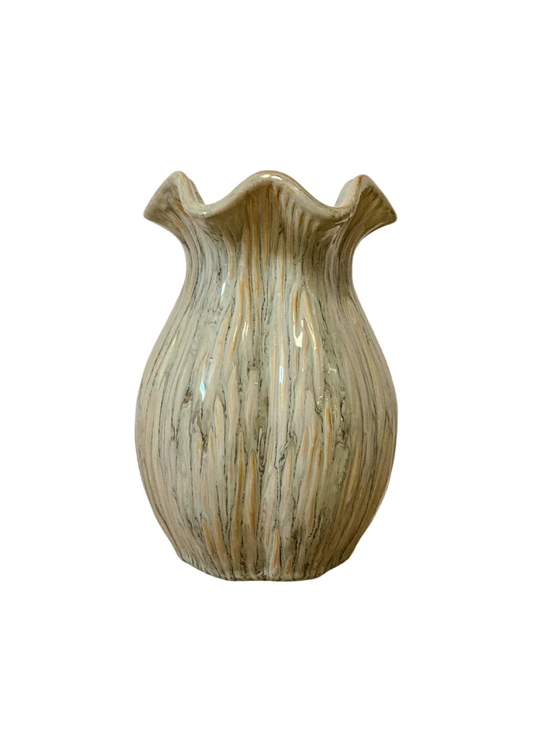 Vaas ''Loire'' Keramiek D13,5 H20cm Bean Green