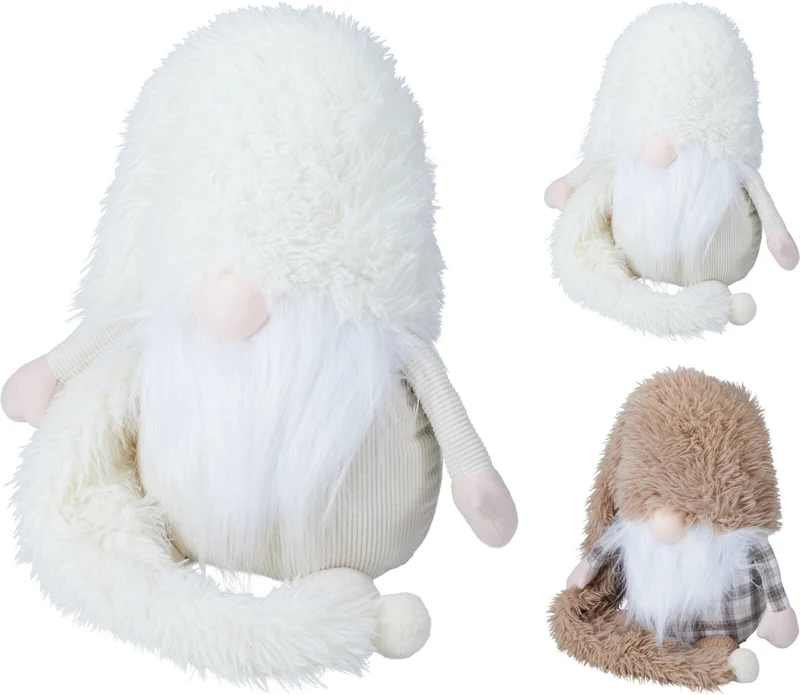 GNOME MET LANGE MUTS POLYESTER 16X11X116CM 2 ASSORTIE KLEUREN
