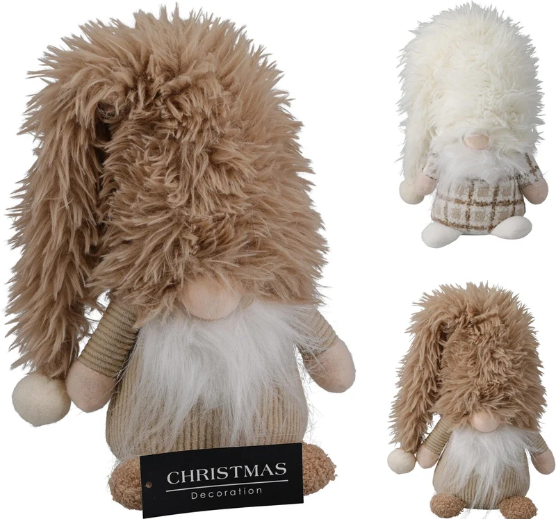 GNOME MET LANGE MUTS POLYESTER 16X11X50CM 2 ASSORTIE KLEUREN