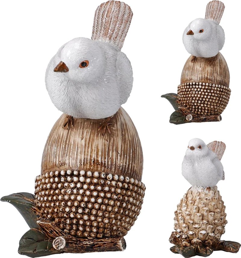 WINTER VOGEL POLYRESIN 13X11X17CM 2 ASSORTIE DESIGN