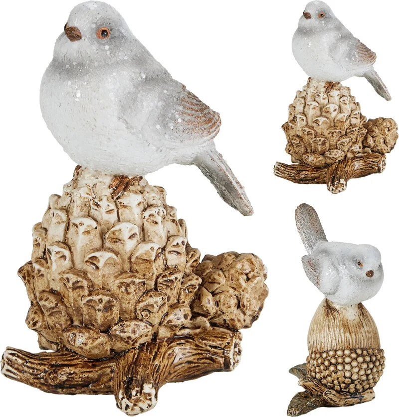 WINTER VOGEL POLYRESIN 7X6X10CM 2 ASSORTIE DESIGN