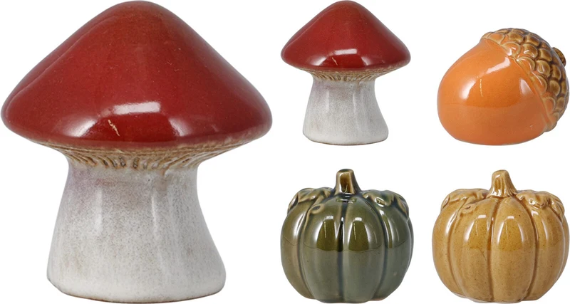 HERFST DECO PORSELEIN D6 H6CM 4 ASSORTIE