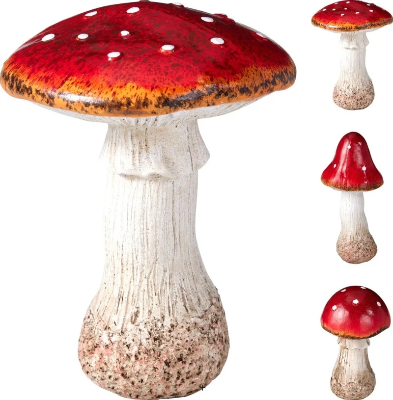 PADDENSTOEL POLYRESIN D14 H19CM 3 ASSORTIE