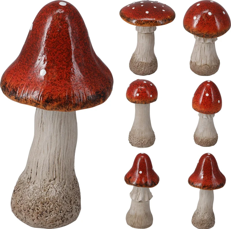 PADDENSTOEL POLYRESIN D7 H17CM 6 ASSORTIE