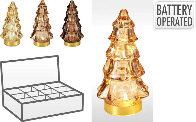 BOOM GLAS MET LED D6 H11CM 3 ASSORTIE AMBER (incl. 3X LR1130)