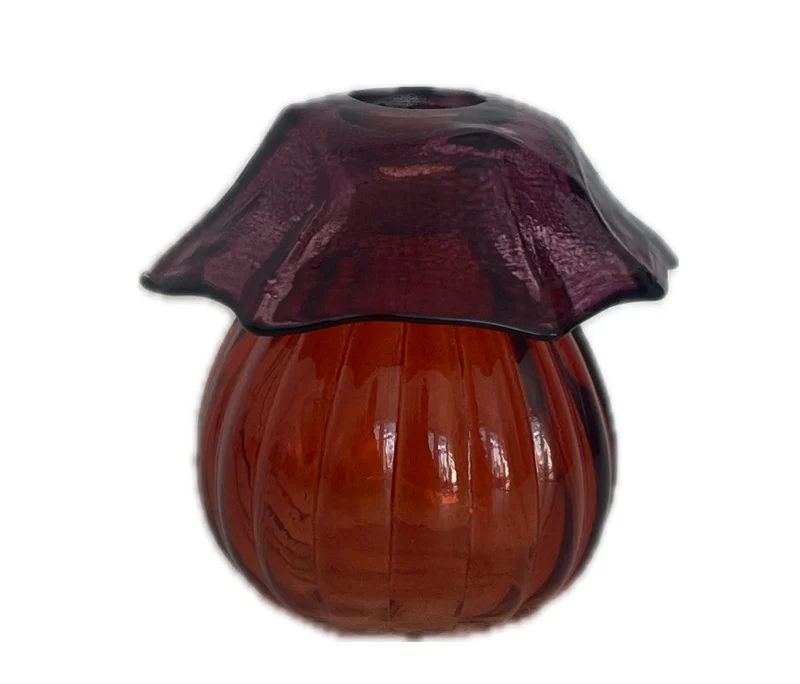 Mushroom glass bottle d8.8x8.7h terra gray/terra