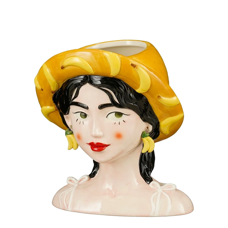 Funny pot geel - l20,5xb16,5xh24,5cm