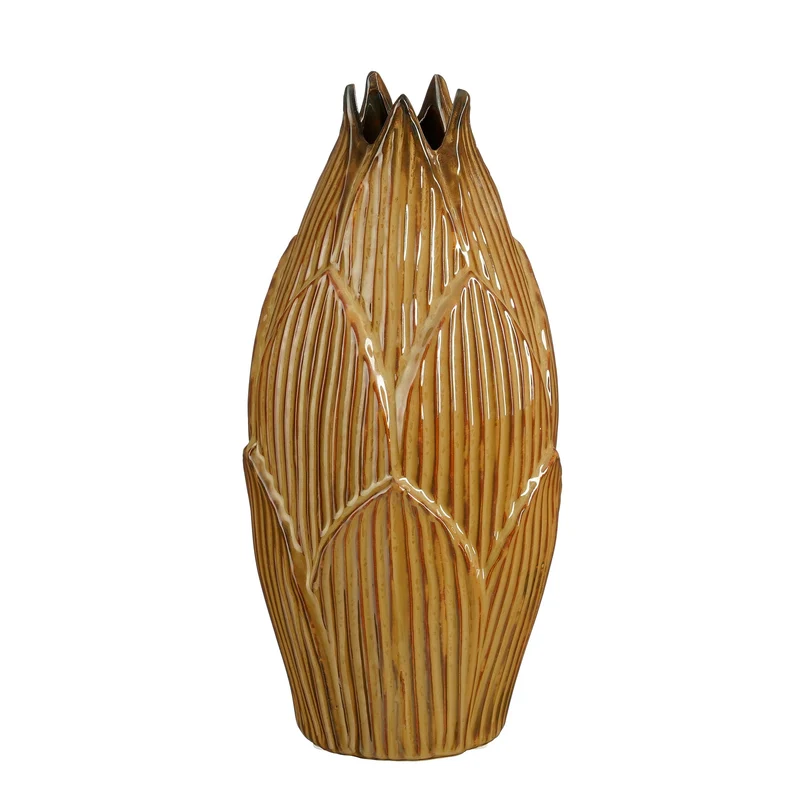 Rowena vaas bruin - h14xd29cm