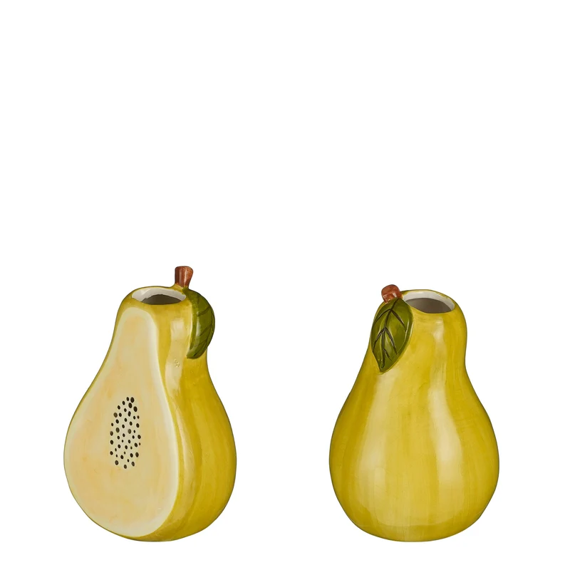 Vaas fruit geel groen 2 assorti - h15xd10cm