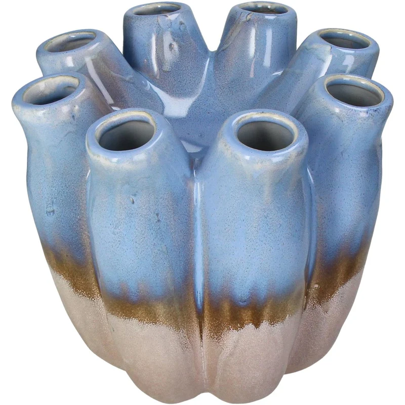 Vase Stoneware Blue 24.5x24.5x23.5cm