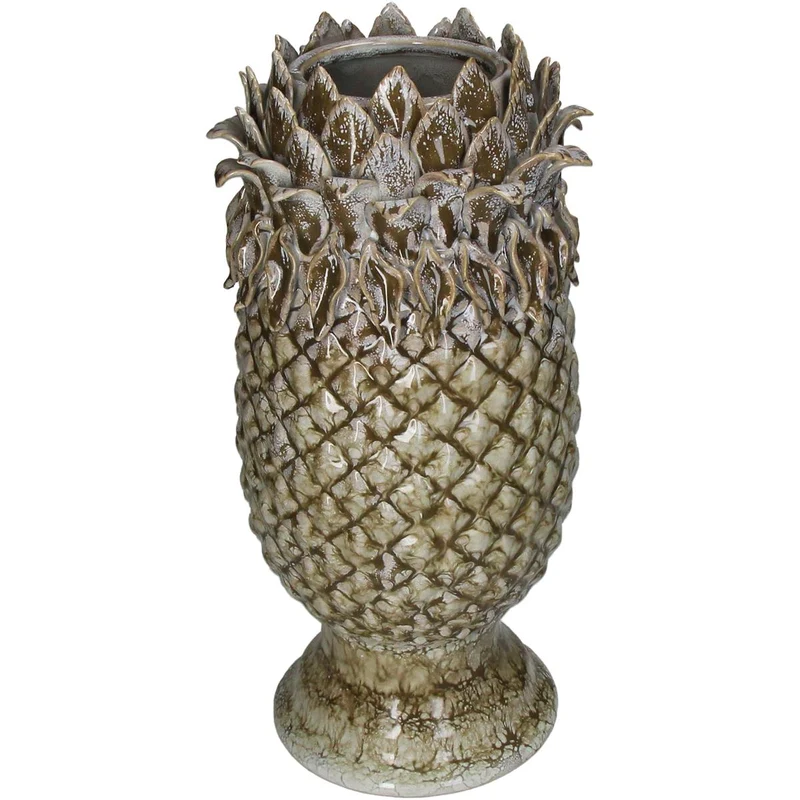 Vase Stoneware Green 17,5x17,5x35cm