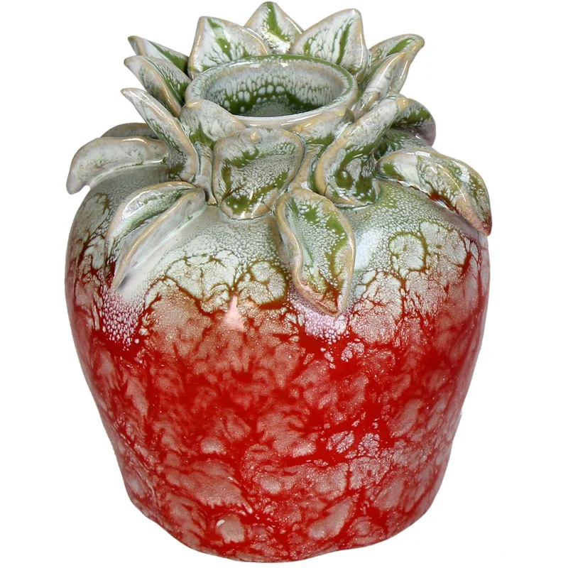 Vase Stoneware Red 13x13x15cm