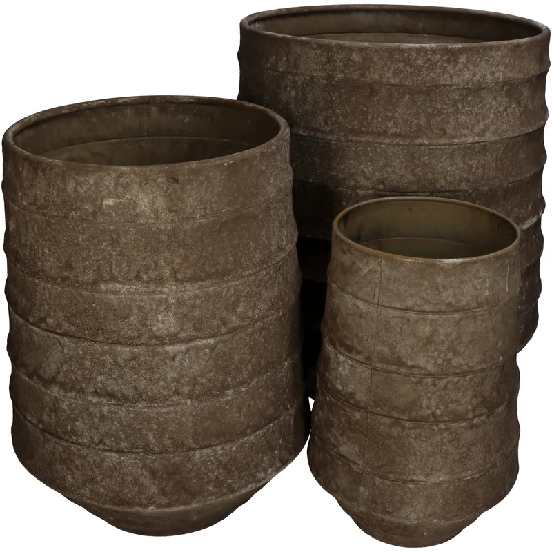 Planter Brown 34x34x39cm set of 3 pcs