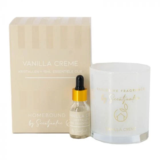 Geur kristal met 15ml essentiële olie vanilla cream 9,6x9,6x14cm