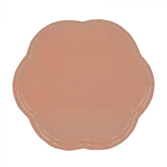 Dienblad flower roze 28x28x1cm metaal