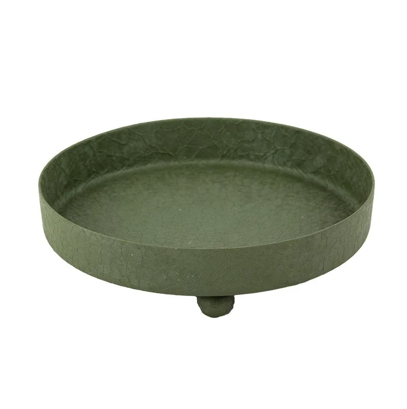 Metalen plateau green texture 15,5x15,5x4cm
