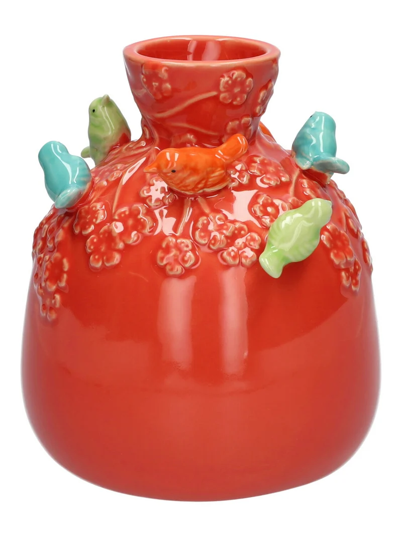 Bottle Birds d14xh16cm cherry