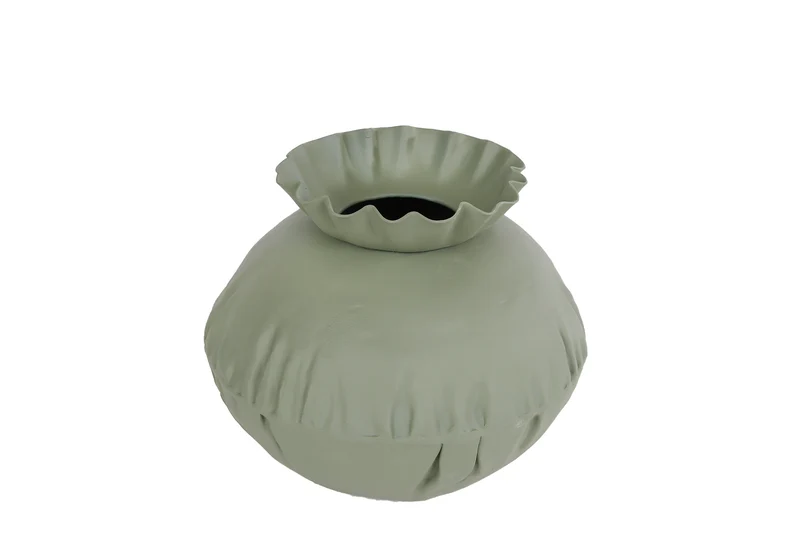 Vaas "Mira" S l.groen metaal 13,5x13,5x11,5cm