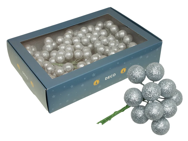 w/b. 18x10 sparkling balls/wire silver 20mm