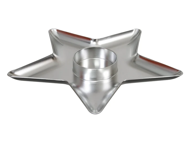 pc. 1 plastic star plate silver 31x31x3 cm