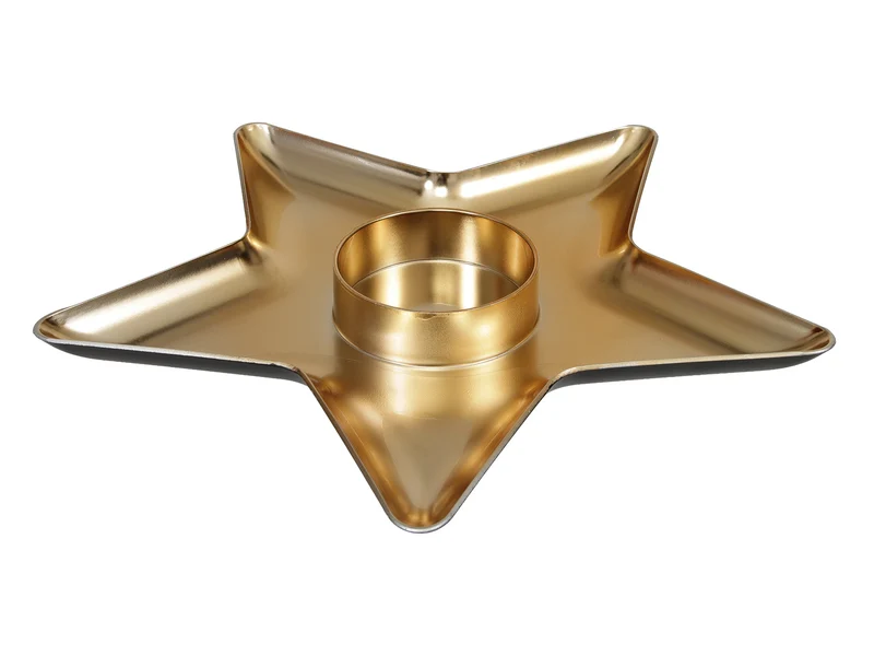 pc. 1 plastic star plate gold 31x31x3 cm