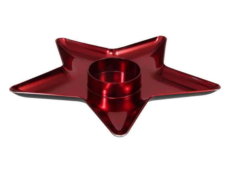 pc. 1 plastic star plate red 31x31x3 cm