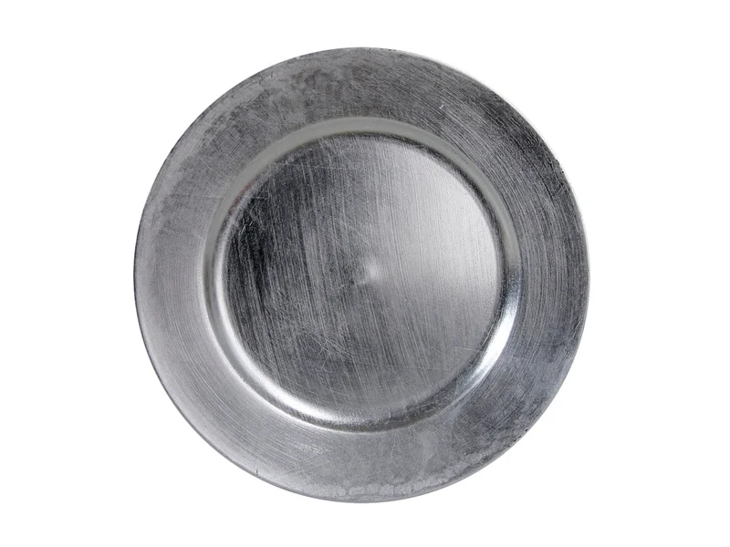 pc. 1 plastic plate silver Ø20 cm
