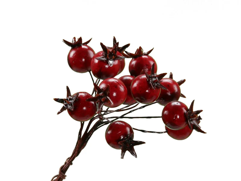 pb. 6 bundles w/berries (12pcs) red 18 mm