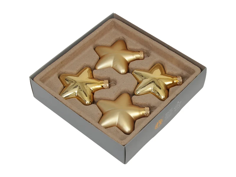 w/b. 4 glass stars combi gold 80 mm