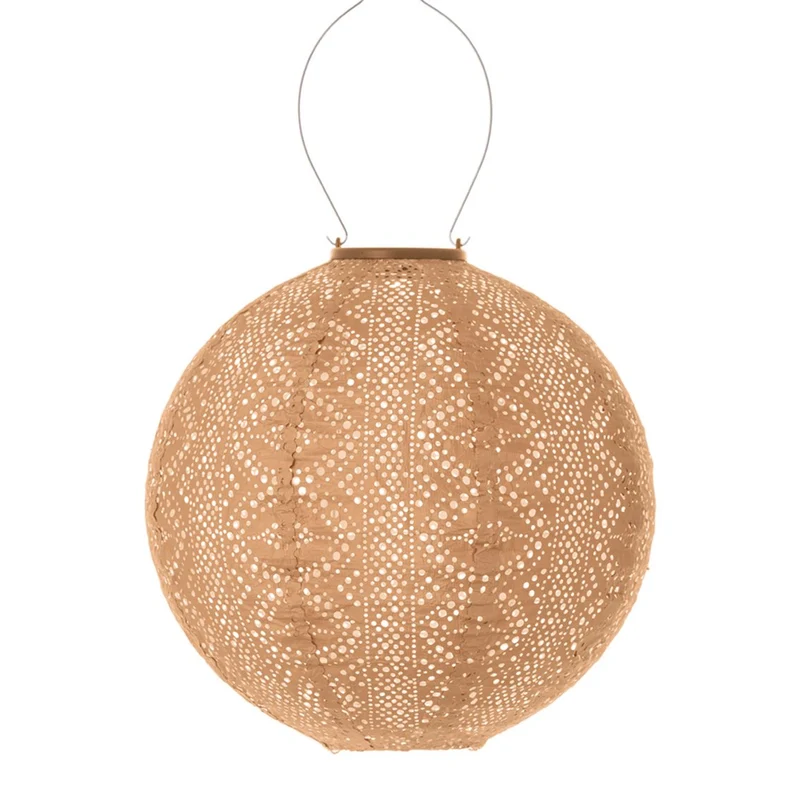 Lumiz solar lampion lace rond - 30 cm - abrikoos