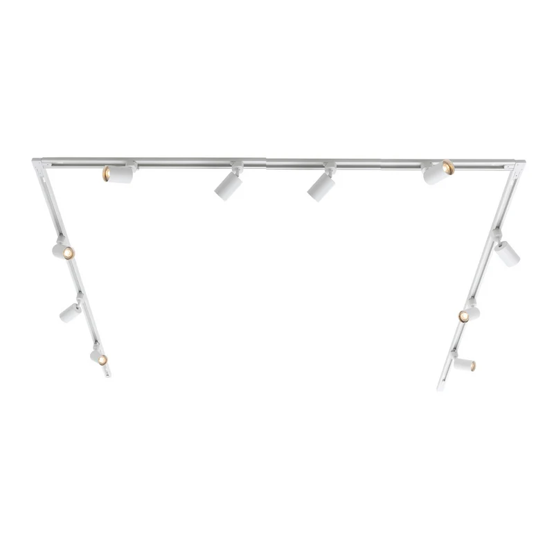 Lighto | Railsysteem 1-fase wit | U-opstelling 200x100x200cm incl. voeding + 10 spots incl. LED lichtbronnen