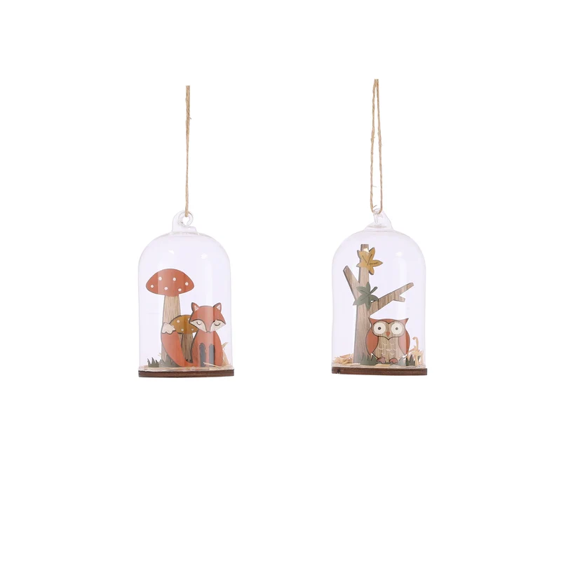 Ornament herfst oranje 2 assorti - h10,5xd6cm