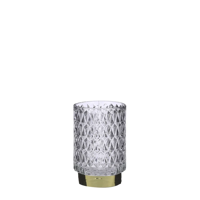 Theelicht houder glas - h13xd8,5cm