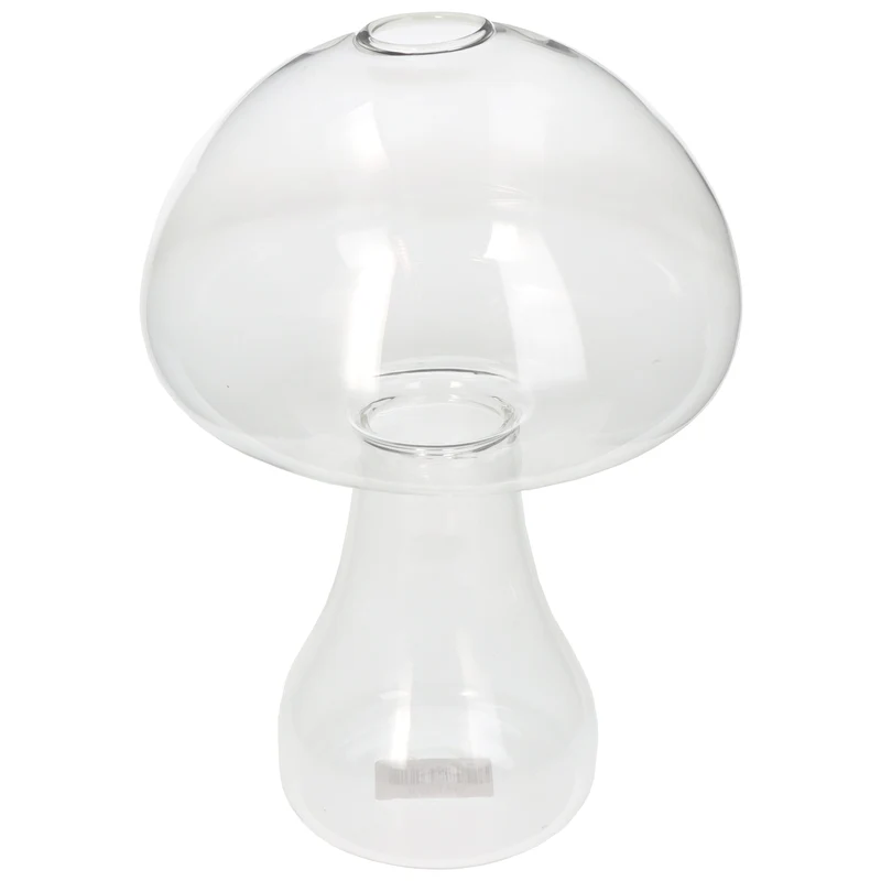 Vase Mushroom Glass Clear 16x16x22cm