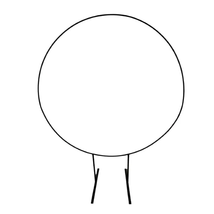 Flower base circle metal 148.5x70x188cm Black