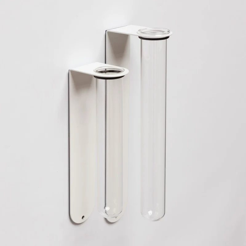 Magnetisch bloemenvaasje glas - wit - small