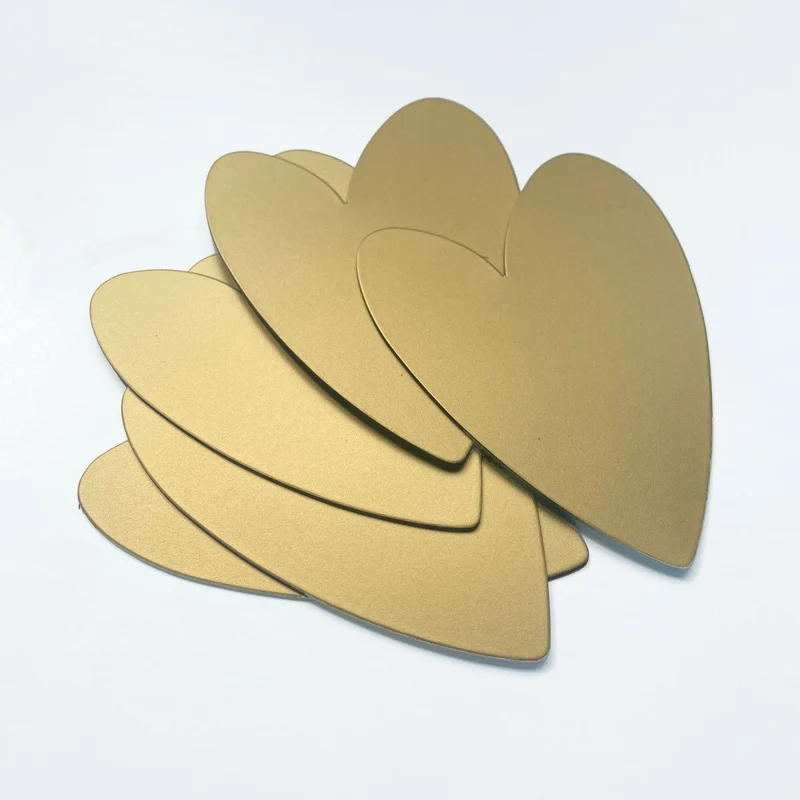 Hart magneten - goud - 5 stuks