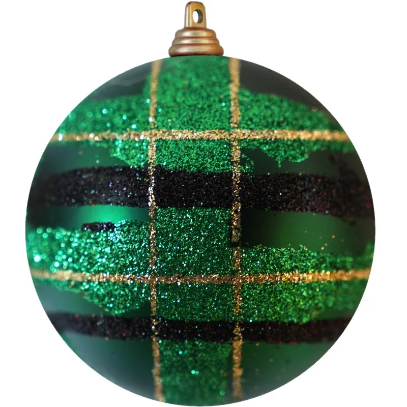 Kerstbal patroon 15 cm groen