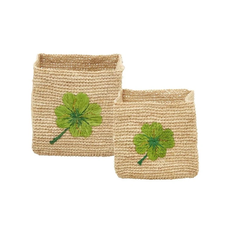 Opbergmand Klaver - Groen - Small - Set van 2