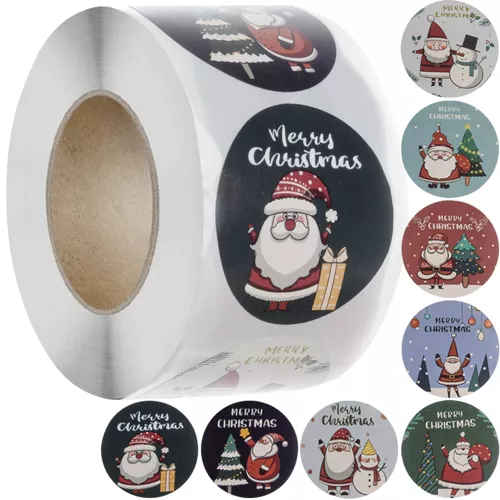 Kerst stickers - 500 stuks op rol