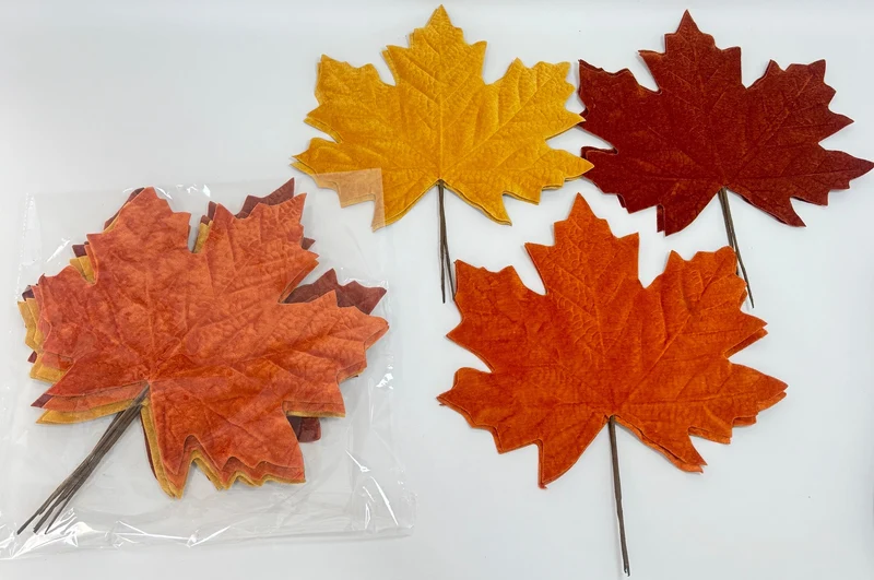Set/6 leaves XL yellow/brown