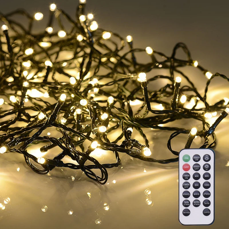 Kerstverlichting 120 LED - Warm Wit - Dimbaar + Afstandbediening + sensor